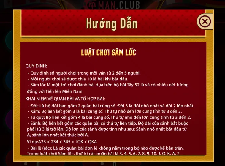 Sâm Lốc Tại ManClub Đấu Trường Bài Lá Đỉnh Cao Cho Mọi Game Thủ