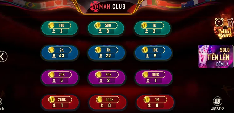 Tiến Lên Đếm Lá Tại ManClub Đấu Trường Bài Đỉnh Cao Dành Cho Cao Thủ